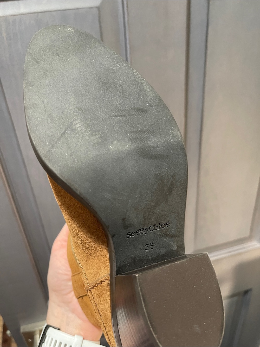 See By Chloe Chloé Hana Booties Brown Suede Ankle Booties Ring Detail NWOB 6 - Picture 6 of 9
